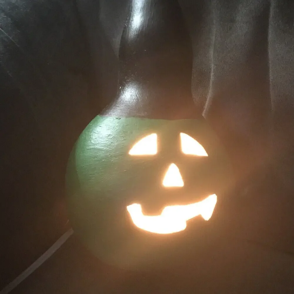 Halloween Gourd Light Pumpkin Jack O' Lantern Witch 9” Handmade